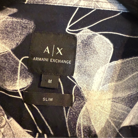 Armani Exchange Black and White Floral Dress Shirt - Picture 7 of 16